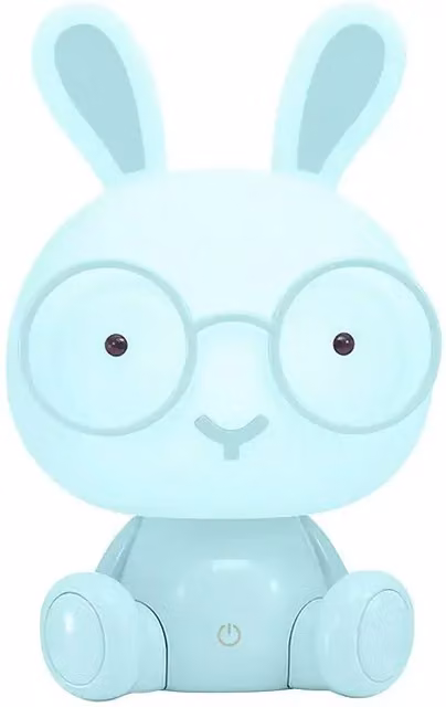 Lámpara de sobremesa LED Bunny de Idp Lampshades en color azul, regulable y con control táctil, Diámetro: 19,5 cm, Altura: 30 cm