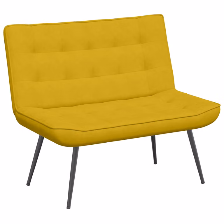 vidaXL Banco de terciopelo amarillo para adultos An/P/Al: 110 x 74 x 84 cm