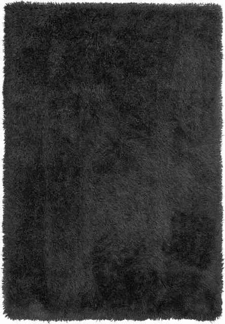 Alfombra de pelo largo Beliani Cide negra de diseño moderno con mechones de algodón, rectangular, An: 160 cm, Al: 230 cm