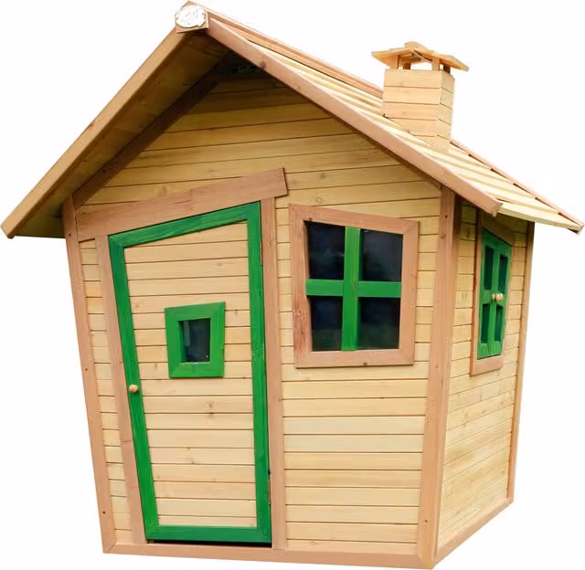 Casita de juegos infantil Axi Alice de madera en marrón y blanco, An/P/Al: 157 x 144 x 146 cm