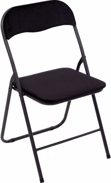 Silla plegable de terciopelo negro 5five