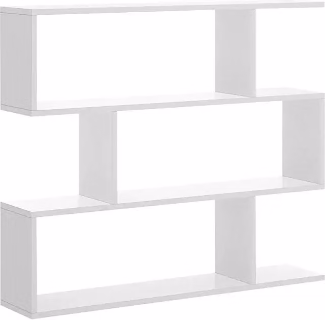 Estantería de pared Dekit en MDF blanco brillante con 3 niveles, Al x An x Pr: 96 x 110 x 25 cm
