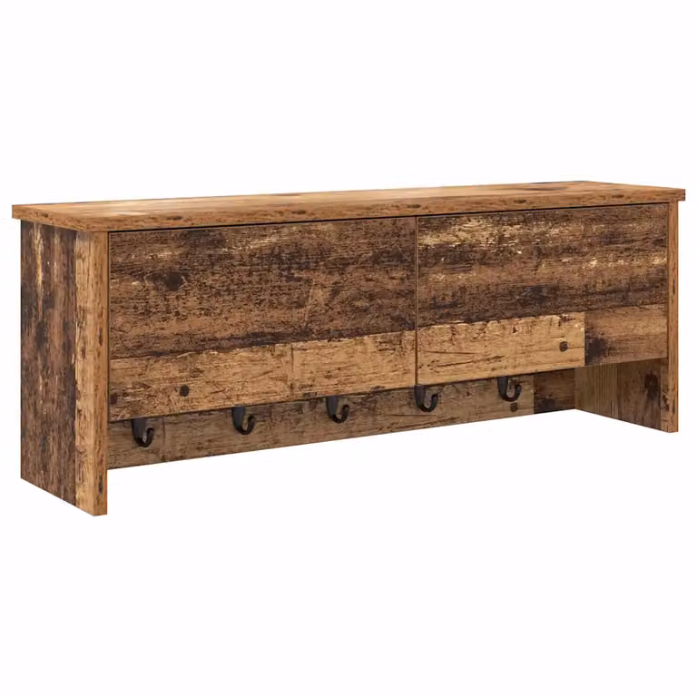 Perchero de pared moderno vidaXL en madera color marrón con ganchos distribuidos An/P/Al: 80 x 30 x 20 cm