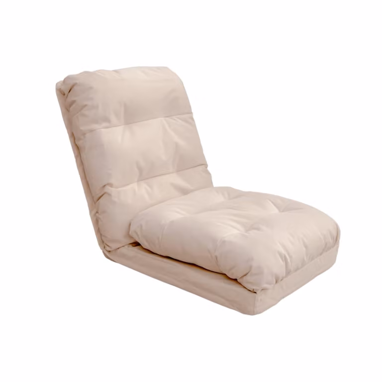 Sillón relax convertible de DECO ARTS con 6 posiciones ajustables, color beige, An/P/Al: 70 x 60 x 70 cm