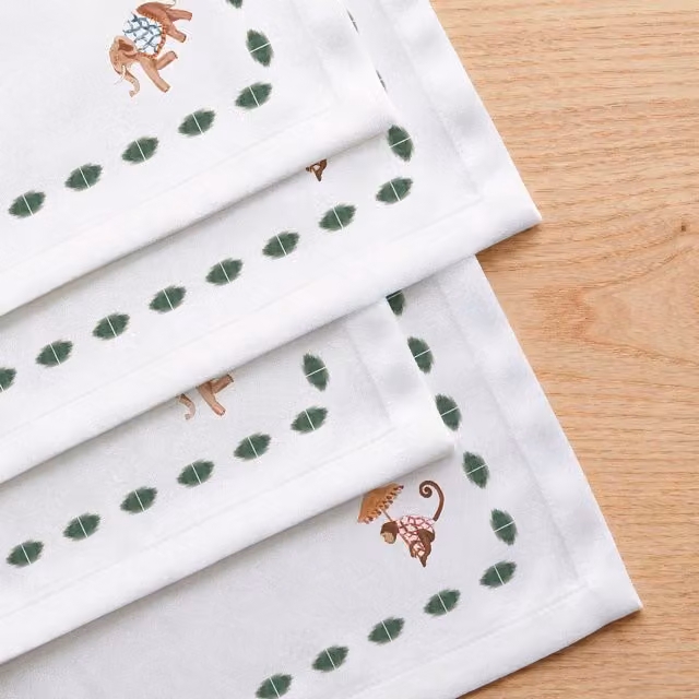 Pack de 4 servilletas de algodón con diseño floral Naf Naf en colores blanco y multicolor, An/P: 50 x 50 cm