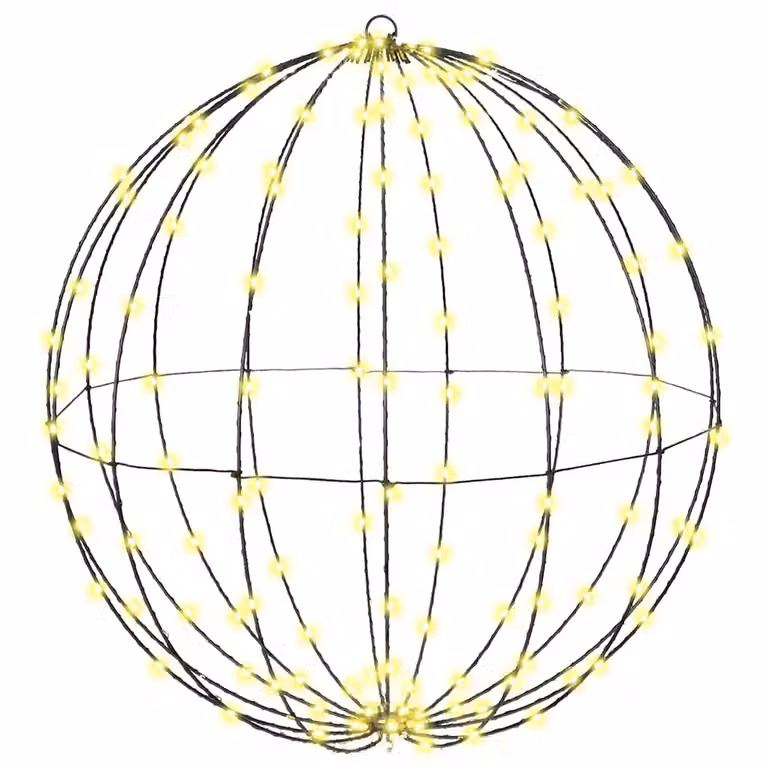 Lámpara de esfera LED vidaXL en color blanco con luz blanco cálido, fabricada en metal y cobre, An/P/Al: 60 x 60 x 62 cm, con 192 LED y mando a distancia