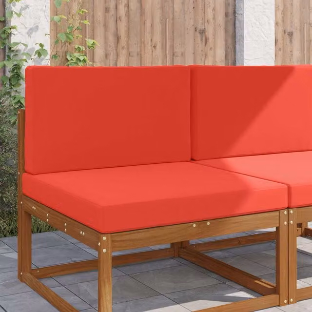 Set de 2 cojines cuadrados para sofá de exterior vidaXL en poliéster color rojo, 80 x 80 cm