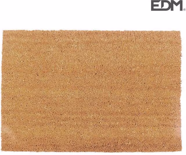 Felpudo de umbral rectangular EDM de fibra de coco y polipropileno, antideslizante, color marrón, An/P: 60 x 40 cm