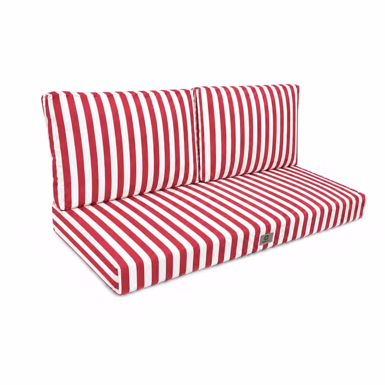 Cojines rectangulares para sofá de jardín DECO ARTS con rayas rojas, An/P/Al: 100 x 50 x 3 cm