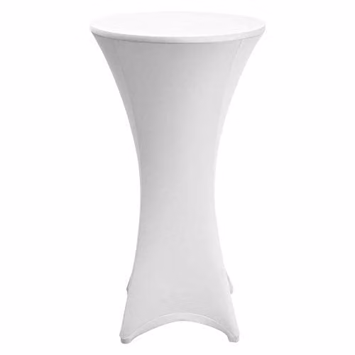 Funda elástica para mesa de bar bistro Beautissu Stella, mantel de diseño blanco, Ø: 60 cm