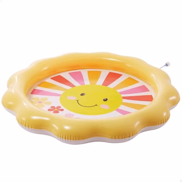 Piscina hinchable Intex para niños con forma de flor y spray en color amarillo, Diámetro: 104 cm, Altura: 13 cm