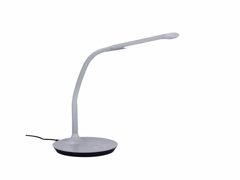 Lámpara de sobremesa Trio Lighting POLO en color gris con tecnología LED SMD de 5W, regulable y con control táctil, ideal para lectura y trabajo en casa.