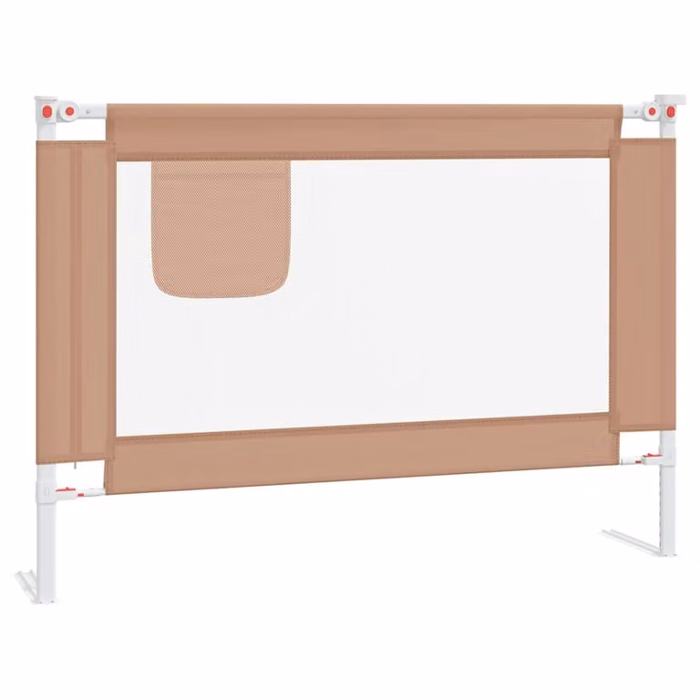 Barandilla de seguridad para cama infantil vidaXL extensible en tela gris taupe, An/P/Al: 90 x 25 cm