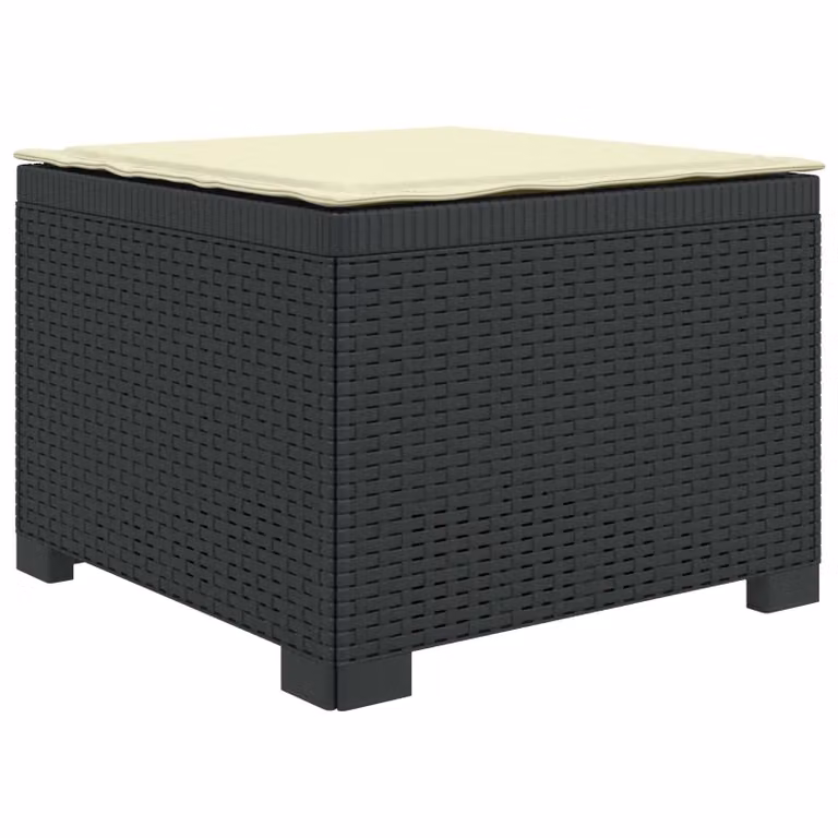 Sillón individual de jardín vidaXL con cojines, diseño de ratán sintético resistente a los rayos UV, color antracita y beige