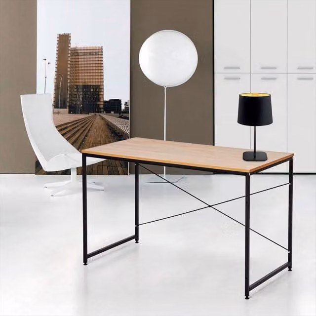 Escritorio industrial Wootop de madera y metal para oficina o estudio, An: 150 cm, P: 60 cm, Al: 72 cm