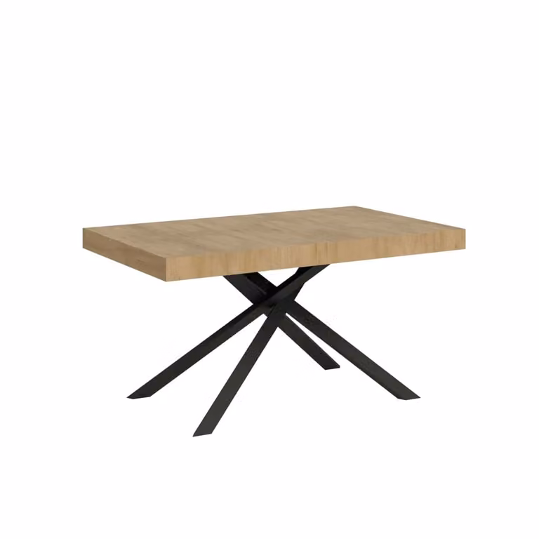 Mesa extensible Ityhome de estilo moderno en color roble y antracita, An/P/Al: 140 x 90 x 74 cm (extensible hasta 244 cm)