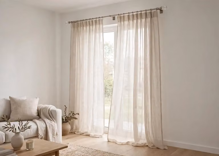 Barra de cortina extensible Air Bell en acero inoxidable mate color plata 120-210 cm