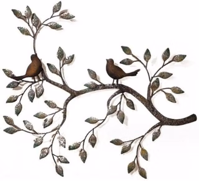 Escultura de pared de metal YYV Home con diseño de pájaro de hierro forjado en estilo retro para decoración de chimenea, disponible en negro y marrón