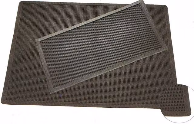 Alfombra de caucho con relieve Decormat negra de forma rectangular An/P: 40 x 60 cm