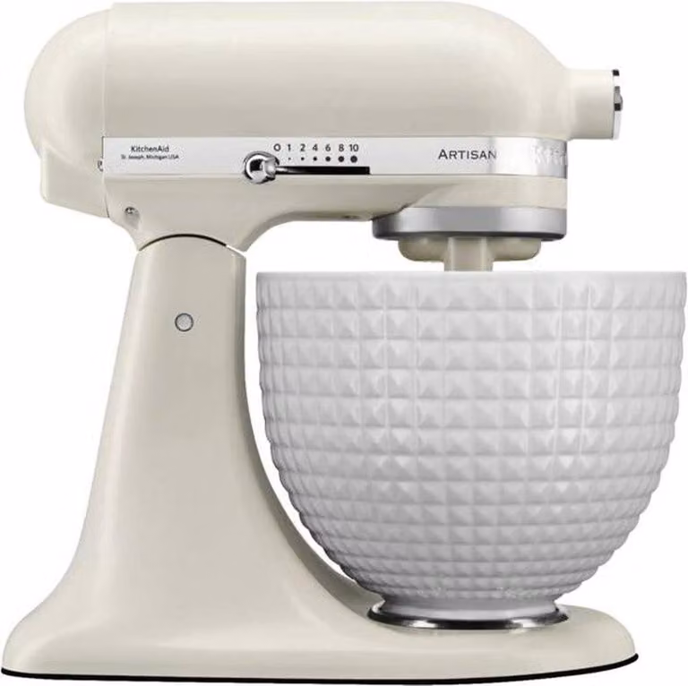 Batidora de pie KitchenAid 5KSM156CXEPL en blanco porcelana con capacidad de 4,8 litros y gancho amasador