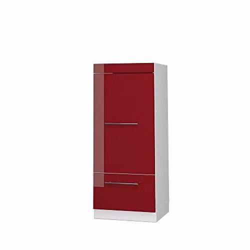 Armario alto de cocina Vicco Fame-Line en rojo y blanco con acabado alto brillo