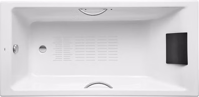 Bañera rectangular de hierro fundido Belice Roca en color blanco con acabado antideslizante y empotrar