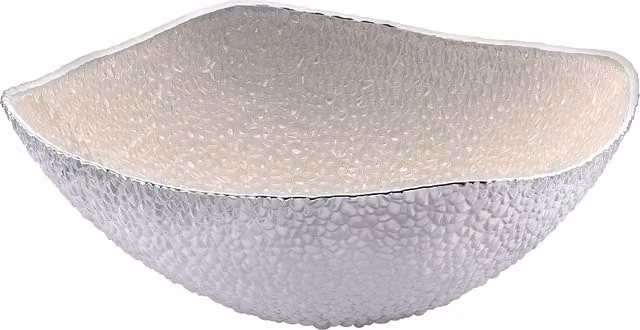 Centro de mesa Pedro Durán Colección Mediterráneo en color blanco con detalles de cristal y metal