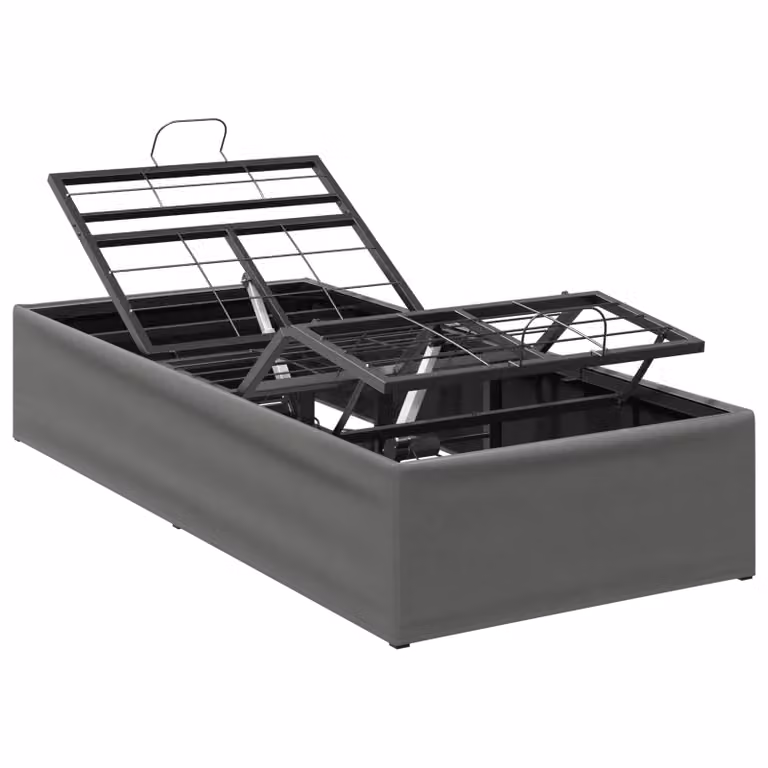 Estructura de cama ajustable eléctrica vidaXL en gris con base de elevación y marco tapizado de 80 x 200 cm