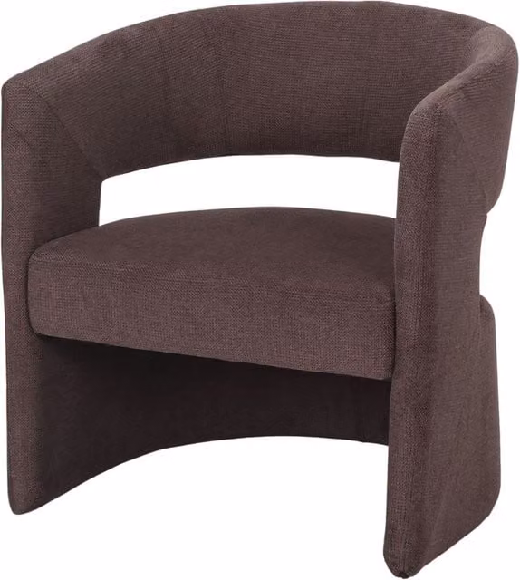 Sillón tapizado Tesia de MISTERWILS con estructura de metal y reposabrazos en color marrón