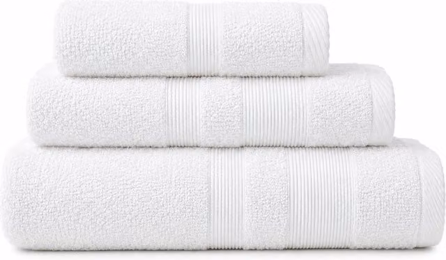 Pack de toallas de algodón suave para lavabo, tocador y baño de Donegal Collections en color blanco