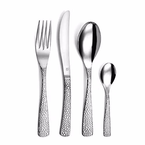 Juego de cubertería Amefa Essentiel Tam Tam de 24 piezas en acero inoxidable plateado para 6 personas
