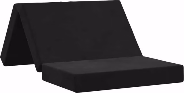 Sofá cama plegable SYFAX de terciopelo negro para adultos, An/P/Al: 80 x 67 x 45 cm