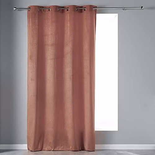Cortina de terciopelo Douceur d'Intérieur con ojales, color rosa, An/Al: 140 x 240 cm