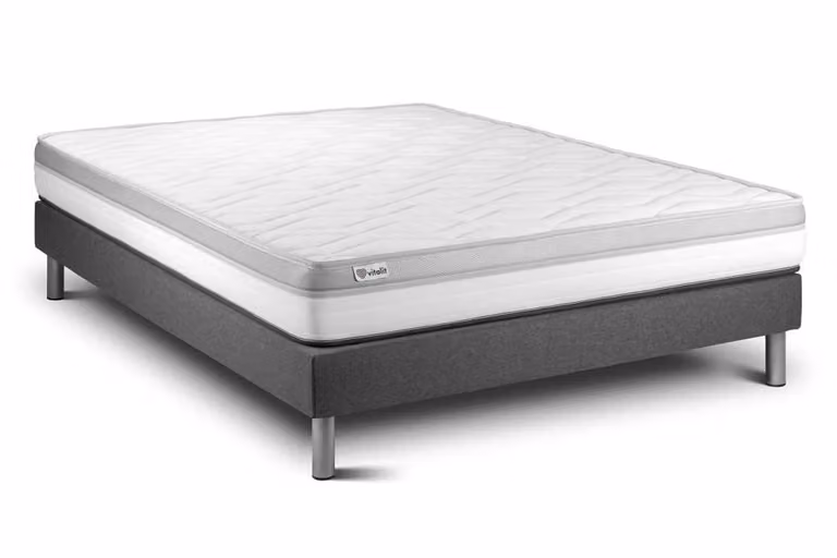 Conjunto de cama Vitalit con somier gris y colchón de espuma Comfort Foam de 160 x 190 cm