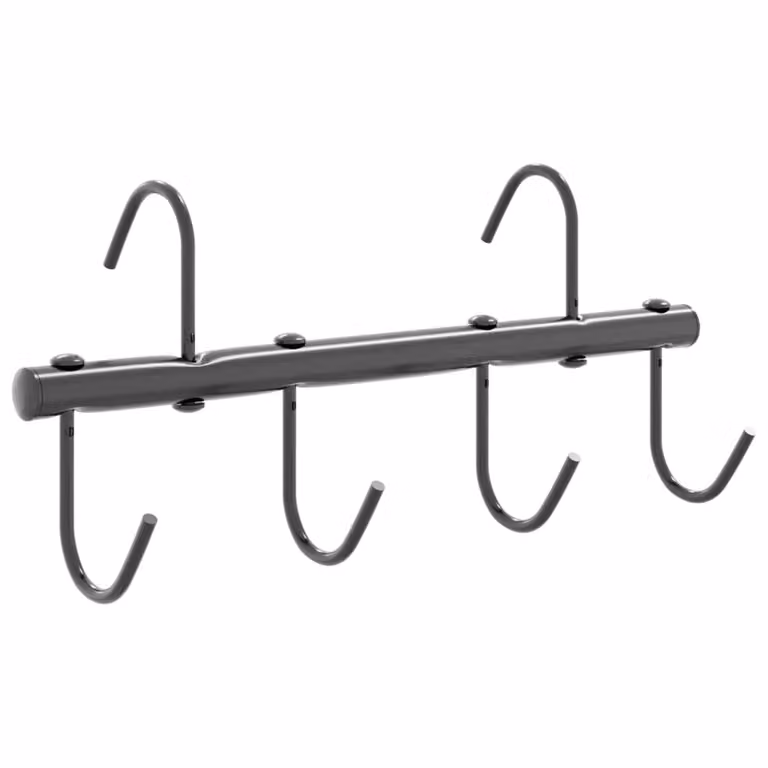 Perchero colgador de pared vidaXL con 6 ganchos giratorios en acero negro
