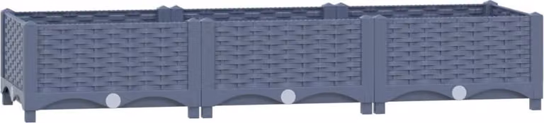 Arriate de polipropileno Syfax para jardín ornamental, disponible en azul o gris, An/P/Al: 120 x 40 x 23 cm