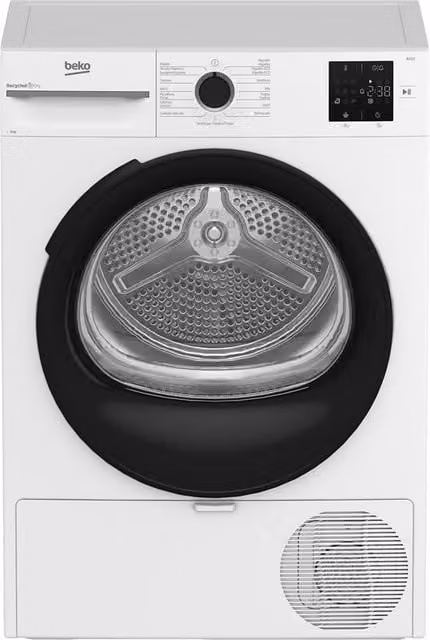 Secadora con bomba de calor Beko BM3T38220WB de 8 kg en color blanco