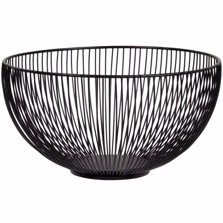 Cesta redonda de acero con alambre negro Maisons du Monde