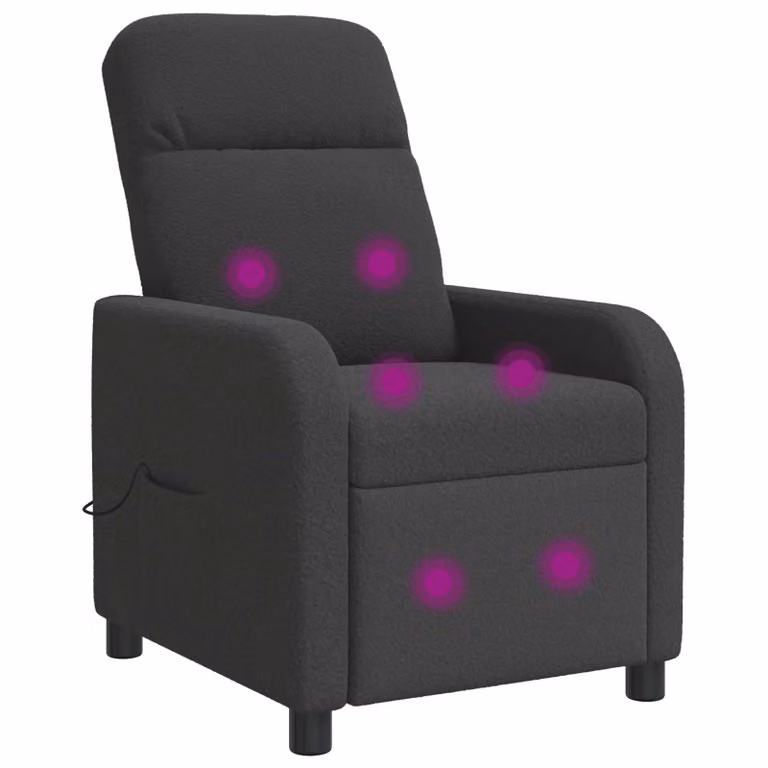 Silla de masajes reclinable vidaXL en gris oscuro con tapizado bouclé