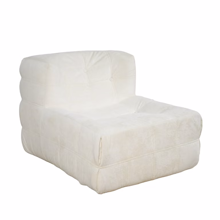 Sillón otomán Xandra de Concept-Usine en terciopelo beige