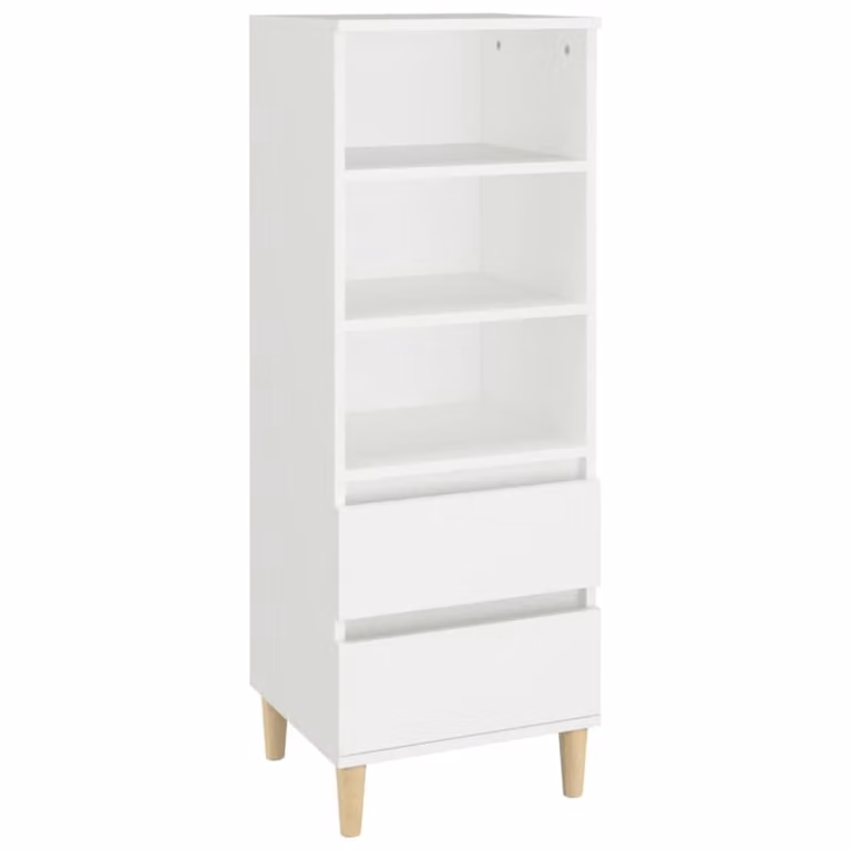 Aparador alto Maison Chic de madera de eucalipto en color blanco, An/P/Al: 40 x 36 x 110 cm