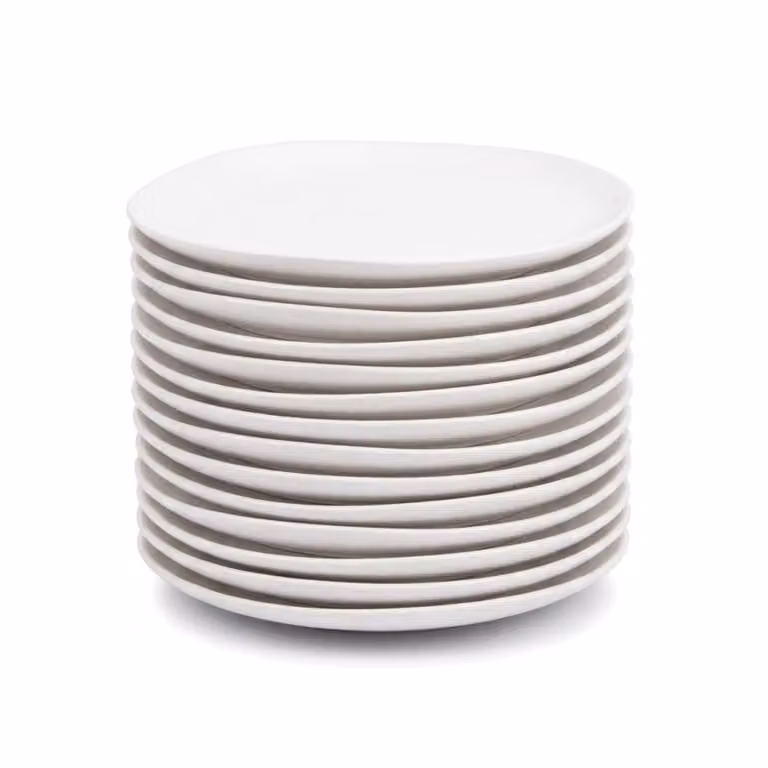 Juego de 12 platos de postre redondos de melamina blanca ASA Selection de 20 cm