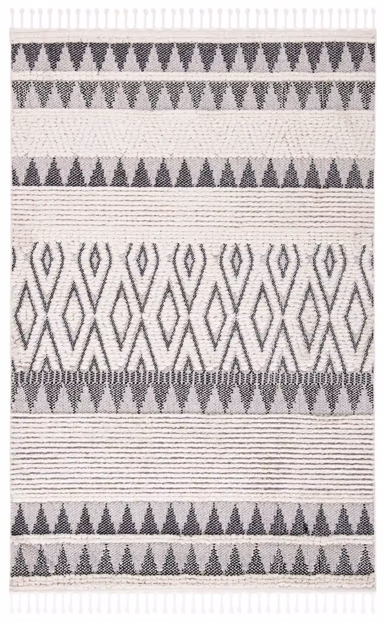Alfombra Safavieh de estilo bohemio marroquí en blanco y azul, An/P/Al: 122 x 183 cm