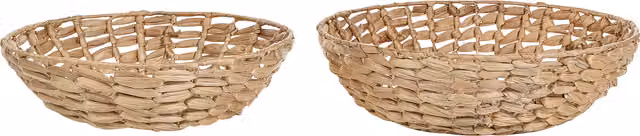 Conjunto de 2 cuencos decorativos Dalat de Beliani en mimbre natural y color beige estilo boho