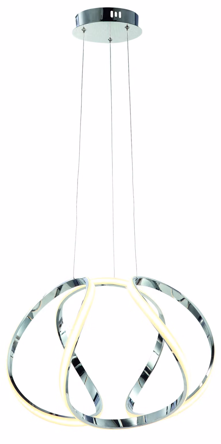 Lámpara colgante LED Milagro GLOBE ML3808 de 50W en color plata y cromo con diseño de esfera moderna