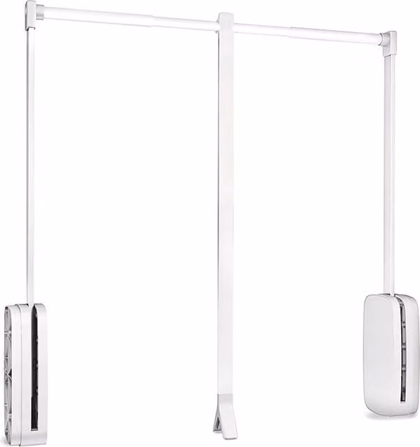 Colgador abatible Sling de Emuca para armario en color blanco con ancho regulable de 60 a 83 cm