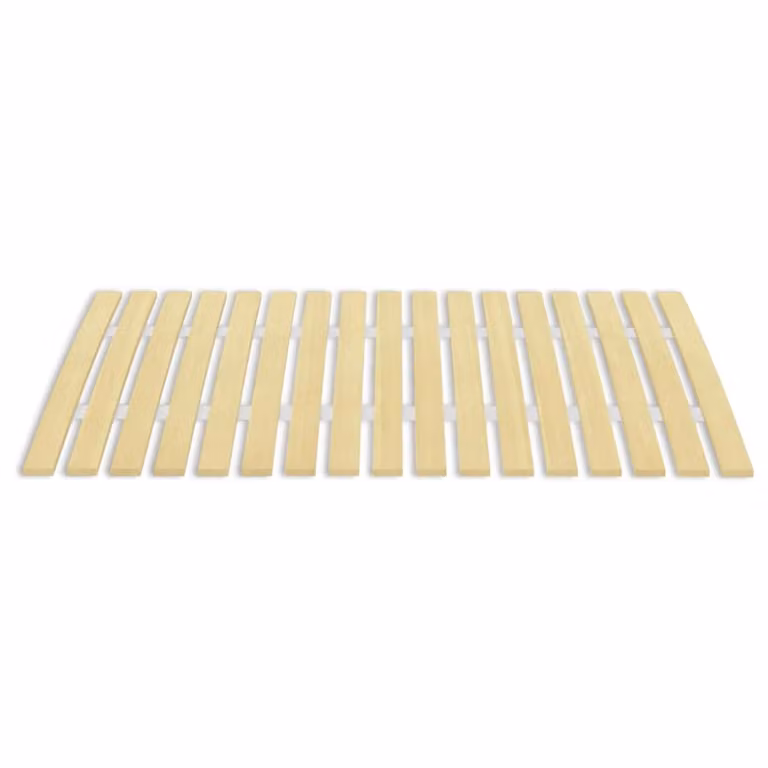Somier de láminas Maison Chic de madera de álamo con 17 listones curvados en color marrón y beige, An: 70 cm, Al: 200 cm