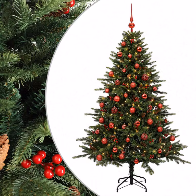 Árbol de Navidad artificial verde de mesa vidaXL con 150 LED y altura de 120 cm