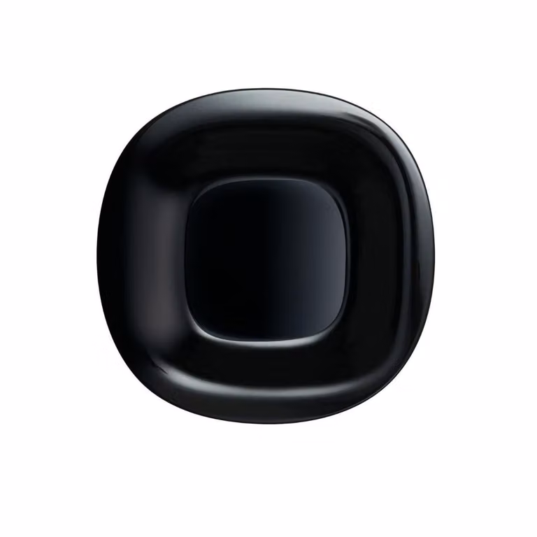 Juego de 6 platos llanos de vidrio Luminarc Carine Negro de 26 cm