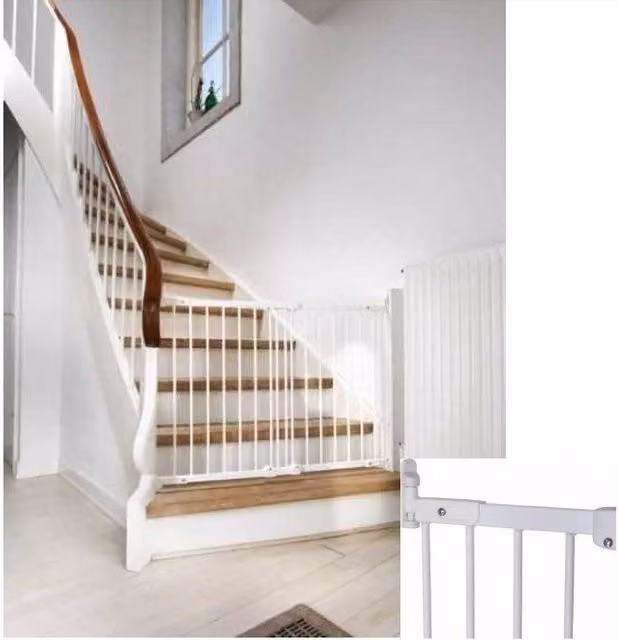 Barrera de seguridad BabyDan Flexi Fit de metal blanca An/P/Al: 74 x 24 x 105,5 cm